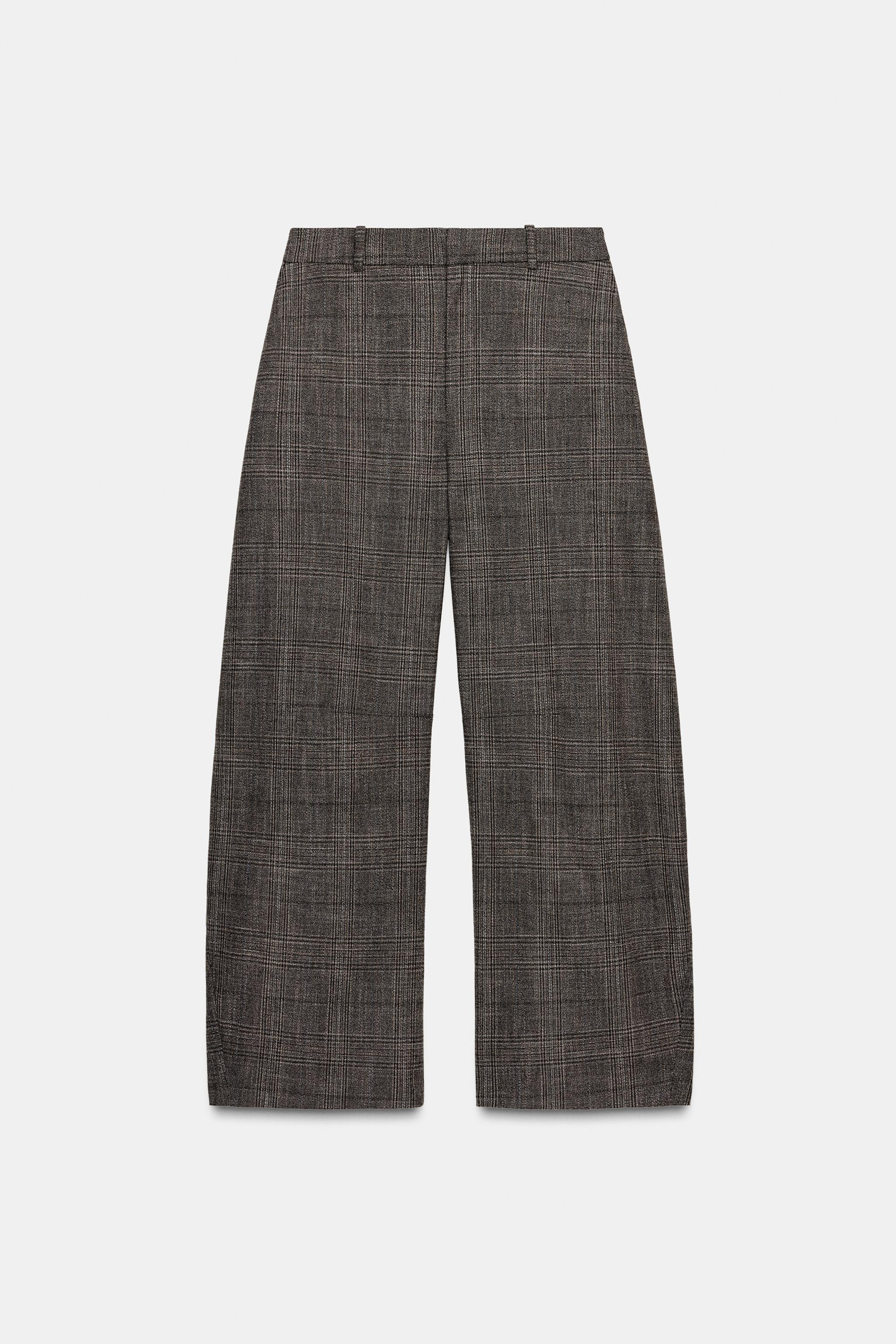 CHECKED WOOL BALLOON PANTS ZW COLLECTION